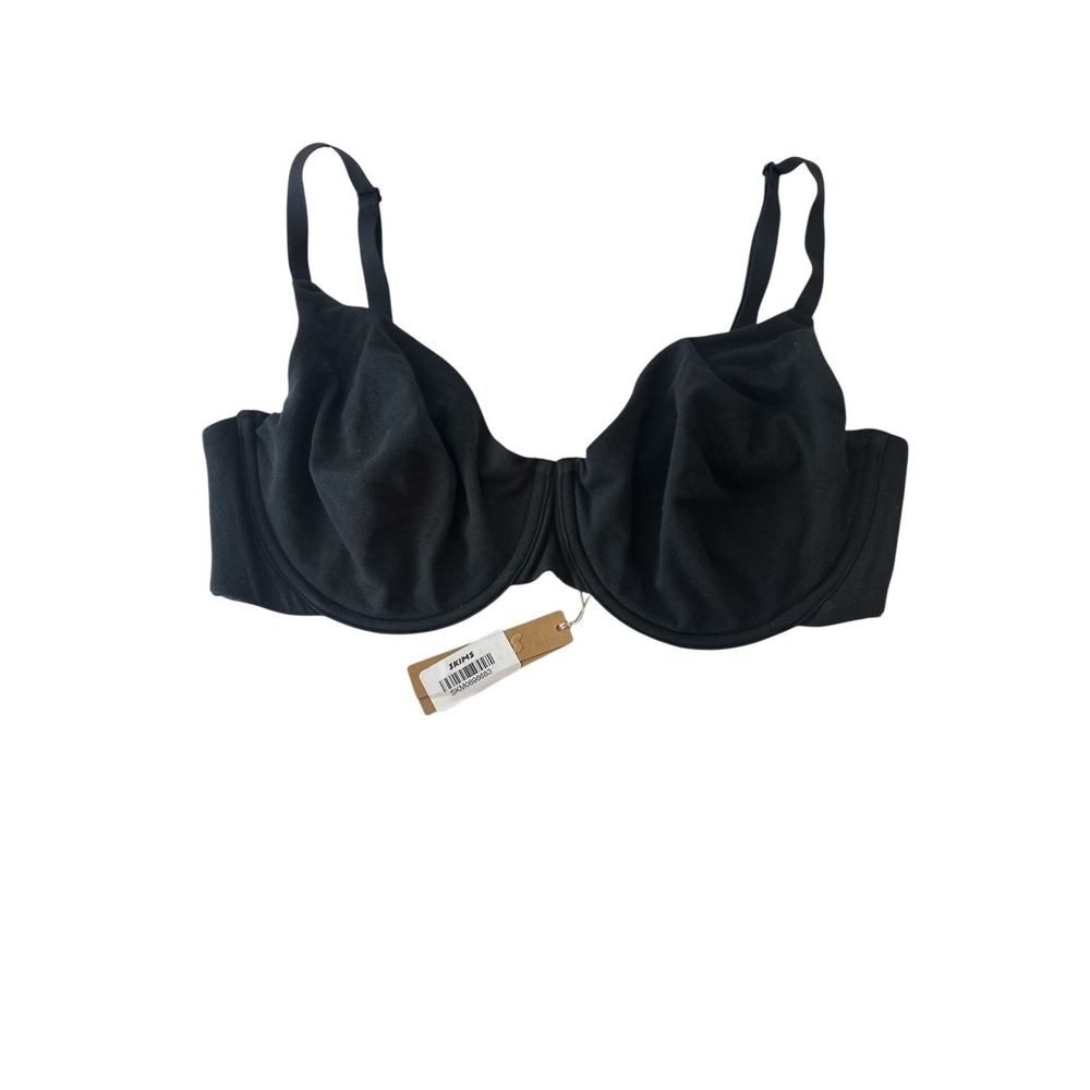 Skims Bra Cotton Jersey 36DDDD‎ Soot Black Underwire New